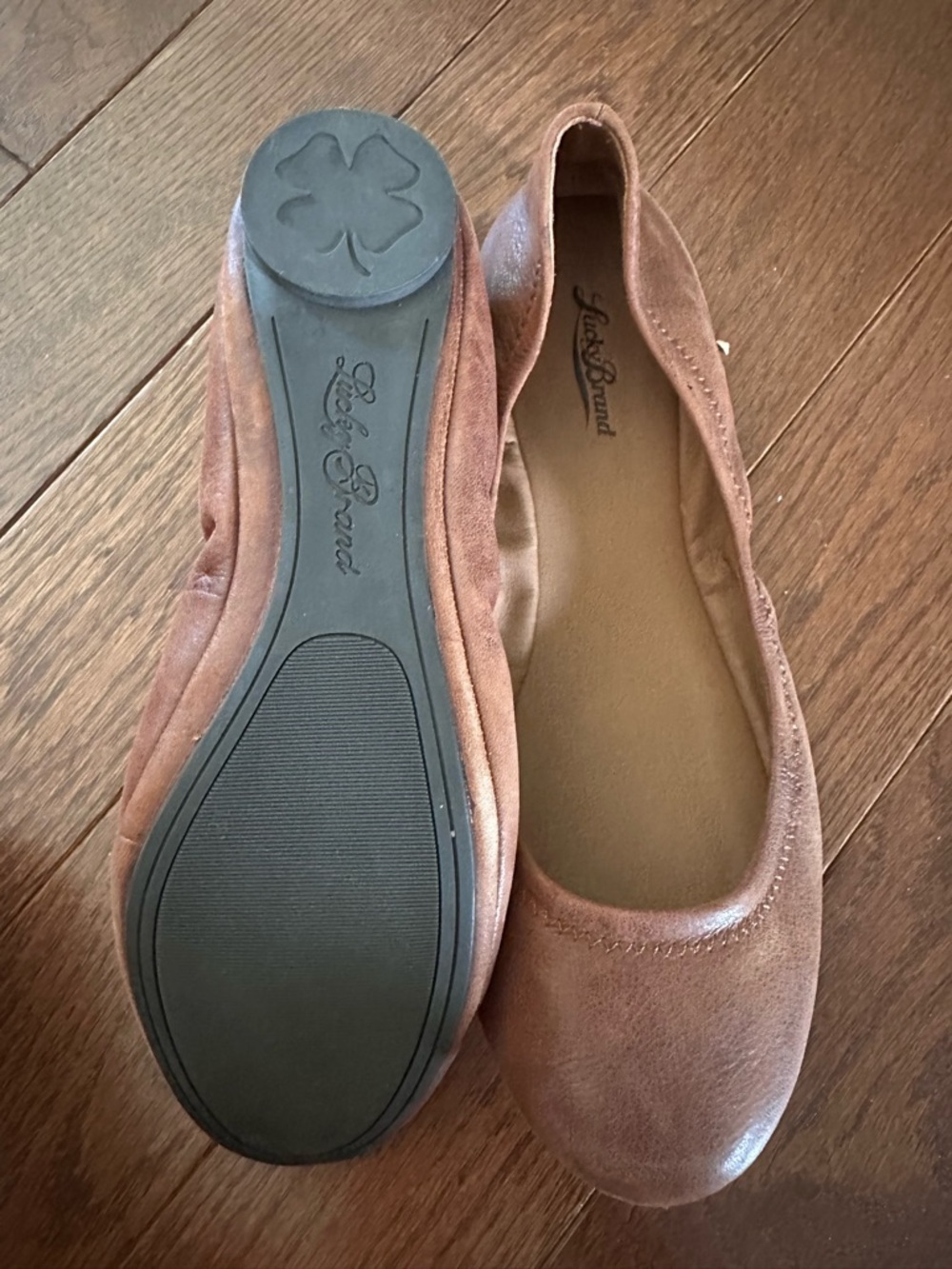 Lucky Brand Emmie Women's Brown Bourbon leather Ballet Flats 10